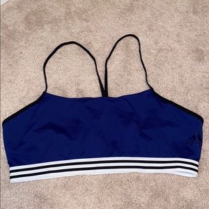 Blue Adidas sports bra.